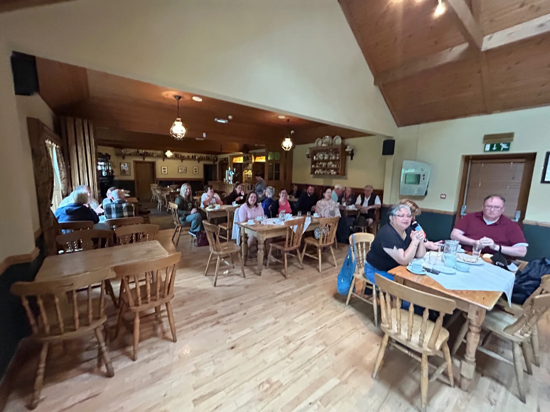 Clan members seated for lunch inside Leonard's in Lahardane